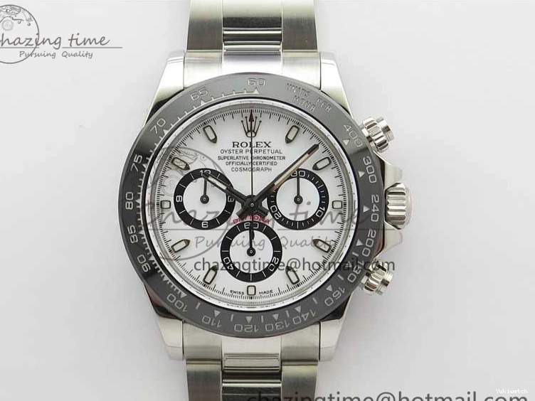 116500 Bracelet Noob Bezel Ceramic Edition Daytona A7750 White SS on 1:1 Dial Best 0520